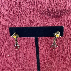 Avon Bronze Tone Dangle Victorian Revival Pierced Earrings Boho